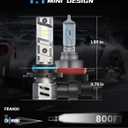 FRANXI 9005/HB3 Bulbs Fog Lights, 60W 16000LM Super Bright 6000K Cool White, 1:1 Design with Cooling Fan, Plug and Play, Pack of 2