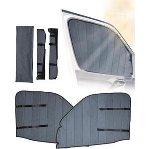 Insulated Blackout Van Window Covers Fit for Mercedes Benz Sprinter NCV3 2007-2018, Magnetic Van Front Door Side Window Shades, Gray (Pair)