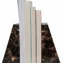 Decorative Bookends for Bookshelves, Set of 2 Marble Bookends for Living Room, Office, Bedroom, Heavy Duty,2 Pieces, Brown
