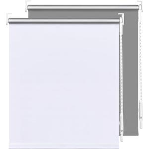 LazBlinds 100% Blackout Roller Shades, Room Darkening Blinds for Windows with Thermal Insulated UV Protection Fabric, Roll Up Blinds and Shades for Home and Office, 24" W x 72" H, White