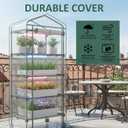 Mini Indoor Greenhouse with Grow Light - Portable Outdoor for Plants Green House Cabinet with Wheels, Tent Cover, 4 LED Lights with Dimmable 3 Color 36W, 4 Tier Gardening Shelves