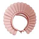 Safe Shampoo Shower Bathing Protection Bath Cap Soft Adjustable Visor Hat for Toddler, Baby, Kids, Children (Pink Lotus)
