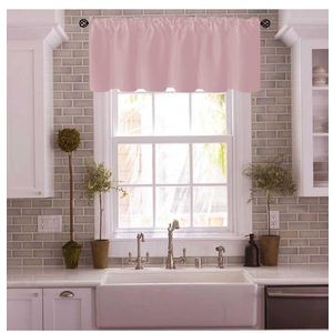 Solid Pink Rod Pocket Valance for Windows 60x14 Inches Valances for Kitchen Blackout Curtain Valance for Living Room Short Straight Drape Valance for Bedroom Kids Room 1 Panel