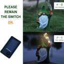 Solar Garden Statues Gnome Outdoors Decor Green Gnome Garden Figurine Waterproof Solar Yard Decorations for Outside Housewarming Ornament for Patio Lawn Yard Gift Ideas for Mom Grandma (Green gnome)