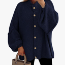 PRETTYGARDEN Women's Winter Button Down Cardigan Sweaters Mock Neck Lantern Long Sleeve Chunky Knit Jacket Trendy Outerwear
, Size -XL