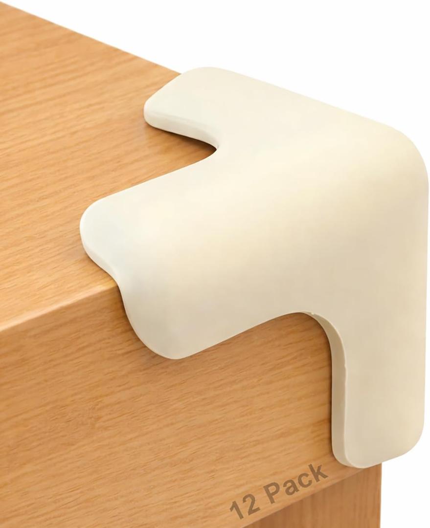 Corner Protector for Baby, 12 Pack EVA Foam Baby Proofing Corner Guards, Soft Y-Shaped Furniture Edge Protectors for Tables and Sharp Corners, Tear-Resistant Updated Design, White