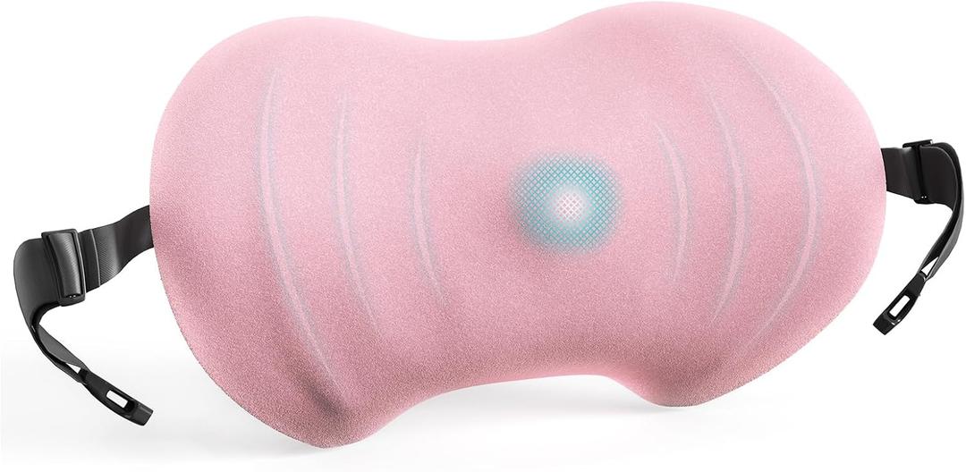 Lumbar Support Pillow, Ergonomic Back Cushion for Office Chair with Adjustable Straps & Detachable Breathable Cover,Memory Foam Car Lumbar Pillow, Back Support Pillow for Car, Office,Bed Rest(Pink)