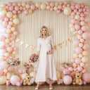 24x10FT Champagne Backdrop Curtains for Wedding Parties, Wrinkle Free Polyester Photography Backdrop Drapes for Wedding Baby Shower Birthday Parties Stage Background Stand Decorations 4x10ft,6 Panels