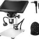 Microscope Observation 12MP 1200X USB Digital Microscope for Electronic 7 Inch Display 8 LED Magnifier Wire Control(DM9-Metal stents)