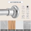 Silver Long Curtain Rod Tension Shower Curtain Rods 30 to 120 inch Adjustable Heavy Duty Rods for Bathroom Windows Outdoor Spliced Telescopic Design No Drill No Slip Stainless Steel