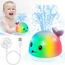 2025 UpgradedGigilli Baby Whale Bath Toy - Easy Charging Bath Toys for Kids Ages 1-3 Light Up Bath Fountain Toy 6-12-18 Months Toddlers Bathtub Toy Sprinkler Baby Easter Gifts Easter Basket Stuffers