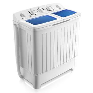 Portable Mini Compact Twin Tub 20lb Washing Machine White