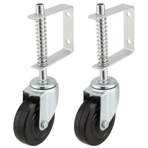 KEILEOHO 4 Inch Gate Wheel, 2 Pcs Spring Loaded Gate Caster, 360 Heavy Duty Gate Caster Wheel with Spring Loaded, Gate Wheel for Wooden Gate, Metal Tube Gate, Fence, 132lbs Load Capacity