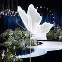 Wedding Butterfly Floor Lamp, 2024 LED Romantic Elegant Decoration Butterfly Floor lamp Decoration Props for Wedding Party Birthday Rental Business (White, 60 cm/23.6 in & 1PCS)