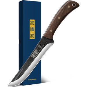 HOSHANHO 6.7 Inch Boning Knife for Meat Cutting, Super Sharp Fillet Knife for Fish, High Carbon Steel Hand Forged Butcher Knives for Brisket Trimming, BBQ, Camping