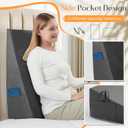 Horbaunal Dark Grey Bed Wedge Pillow Cover with Zipper Design, Wedge Pillowcase Protector with Side Pocket for Storage, 24" L x 24" W x 12" H(Pillow Not Include)