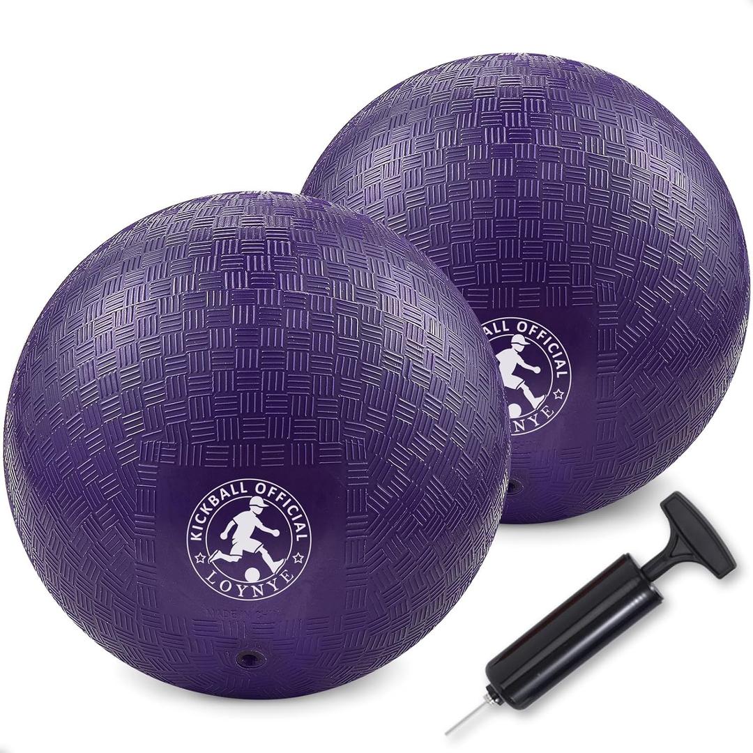 10 Inch Dodgeball Balls Playground Ball Kickball, Dodge Balls for Kids, Kickballs Handball for Indoor Outdoor Games Four Square Balls, Includes Pump