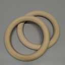 2PCS Gymnastics Rings Birch Wood Gym Rings with Adjustable Straps for Home Gym Training, Workout, Calisthenics, Pull Up, Non-Slip Sweat-Absorbent Exercise (25mm 19cm)