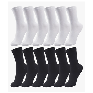 Duufin 12 Pairs Men's Crew Socks Mid Calf Casual Workout Gym Socks Plain Crew Athletic Sock for Men