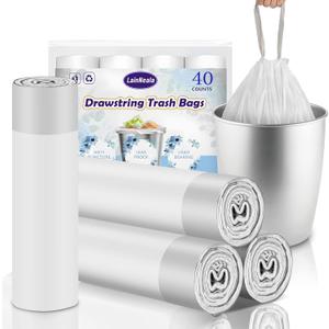 LainNeala 4 Gallon Drawstring Small Trash Bags 40 Count Pack Of 8