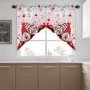 Valentine's Day Pink Swag Curtains Valances for Windows Kitchen Curtains Red Gnome Topper Valances with Rod Pocket for Living Room Bedroom Love Heart Valentines Day 56'' W x 36'' L, 2 Panel
