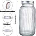WELLIFE 64 OZ Mason Jars, 6 Pack Wide Mouth Mason Jars for Pickling, Canning, Fermenting and Food Storage, Microwave & Dishwasher Safe, medium