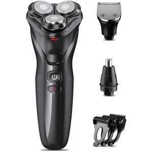 Electric Razor for Men, rategist Rechargeable Electric Shaver, Waterproof Wet Dry Cordless Razor, Adjustable Speeds, with Nose Hair Trimmer, Sideburns Trimmer