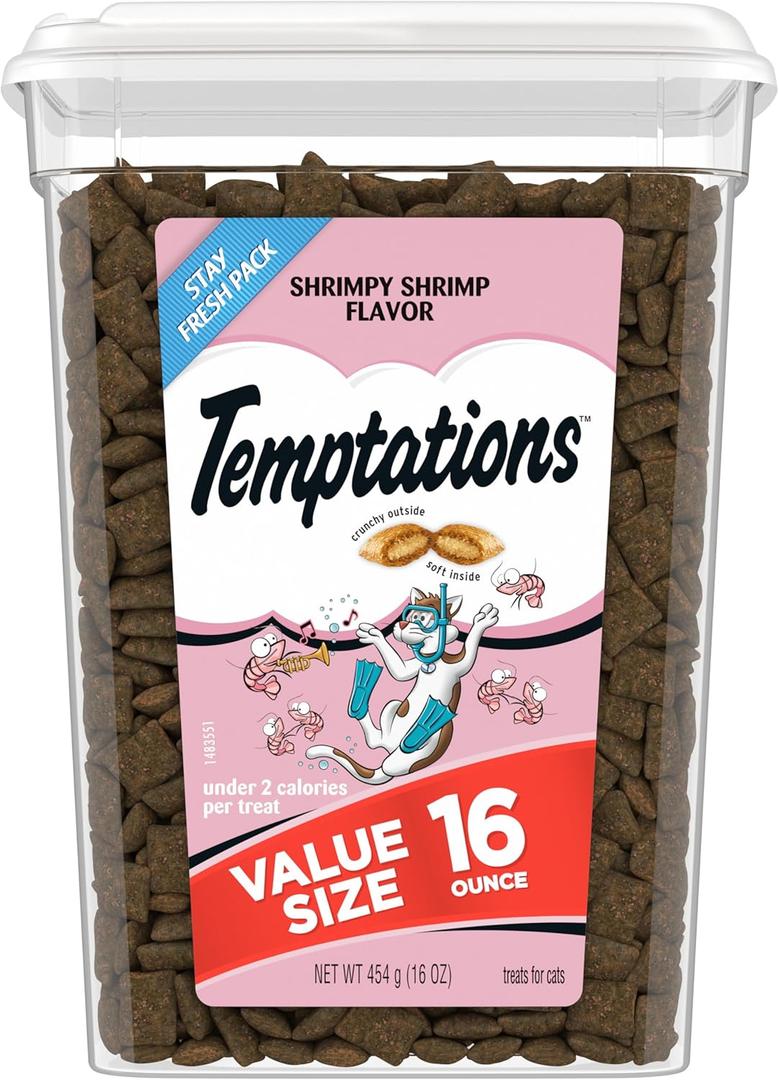Temptations Classic Crunchy and Soft Cat Treats, Shrimpy Shrimp Flavor, 16 oz. Tub (EXP 02/10/27) Temptations Classic Crunchy and Soft Cat Treats, Shrimpy Shrimp Flavor, 16 oz. Tub (EXP 02/10/27)