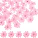 M METERXITY 150-pack Pink Satin Ribbon Flowers, 1.2 Inch Mini Fabric Flowers with Rhinestones for Crafts, Weddings, Holidays
