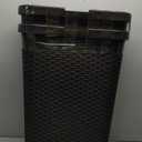 Mind Reader 40L Slim Laundry Hamper, Clothes Basket, Lid, Wicker Design, Plastic, 18"L x 10.4"W x 23.5"H, Set of 2, Brown