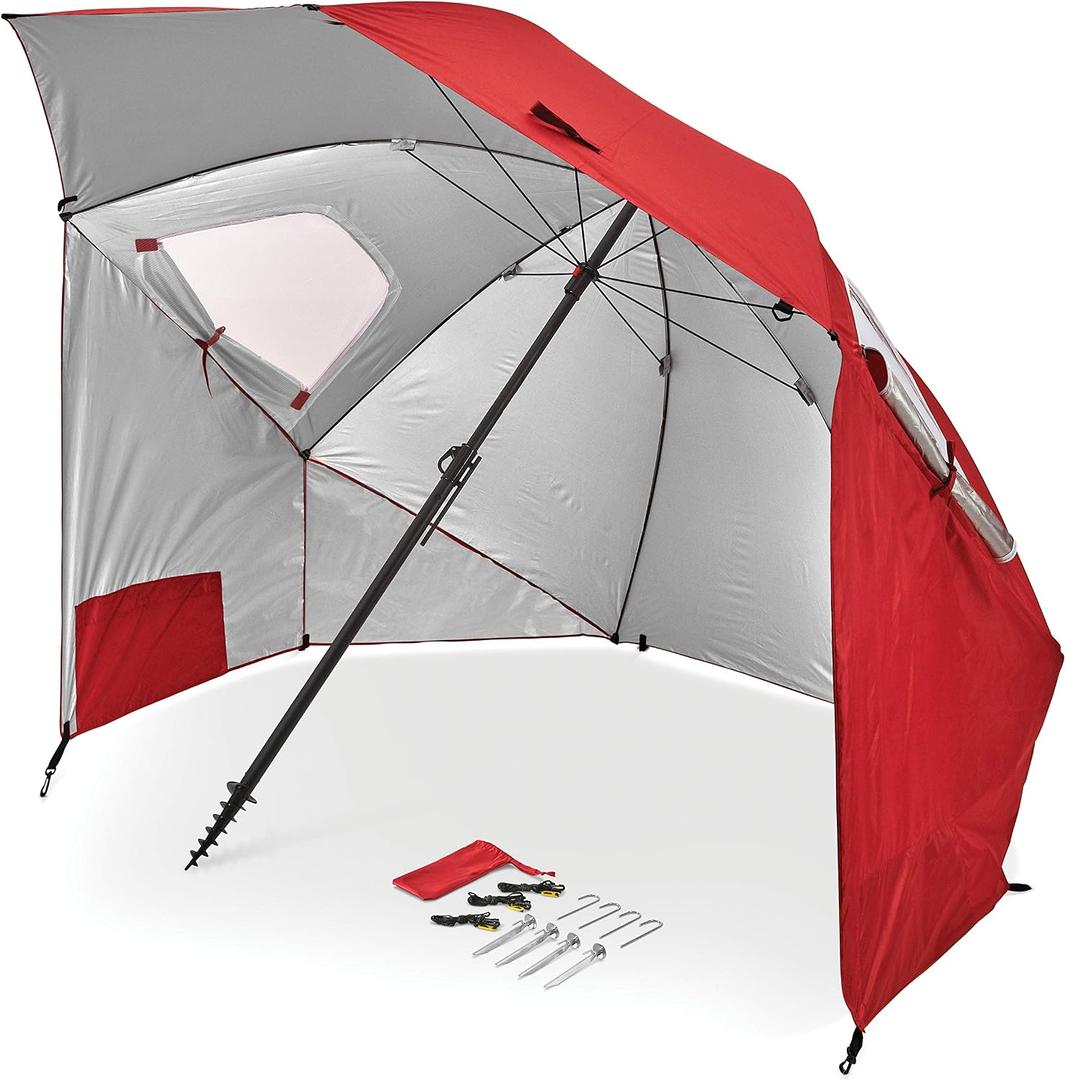 Sport-Brella Premiere XL UPF 50+ Umbrella Shelter for Sun and Rain Protection (9-Foot, Red), Model:BRE01-XL-025-02