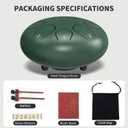 Rain Drum for Outside Garden, 6 Inches 8 Notes Steel Tongue Chakra Drums, Waterproof Meditation Rain Chime, Musical Instruments for Adult Gift with Bag, Music Book, Drum Mallets (Green)