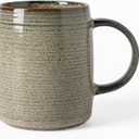 Ceramic Coffee mugs, 22 oz, Extra Large Mugs, Big Tea Cups, Large Handle, Pottery Mugs, Big Belly, Transmutation GlazeWide Bottom, Stripe Pattern, Microwave and Dishwasher Safe. (Gray)