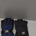 SATINIOR 2 Pairs Kids Waterproof Winter Snow Gloves Ski Gloves for Boy Girl Outdoor Warm Thickening Snowboar (6-10 Years, Dark Gray, Dark Blue)