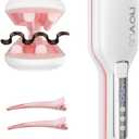 NOVUS Hair Crimper Waves and 4-Barrel Wave Curling Iron, Shallow Wave Hair Curlers Hot Tool with Ceramic, 0.6 Inch Beach Waves Curling Wand, Hair-Type Adjustable Heat