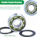 AUC17621 Idler Pulley John Deere Replaces 756-05034A Idler Pulley, GY20629, GY22082, GY20110 for John Deere D140 Z225 L130 D170 D130 LA145 L110 LA115 L120 E140 D110 LA105 S100 LA130 S170 Decks