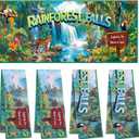 4 Pack Rainforest Waterfall Theme Towel 2026 Vbs Gifts Jungle Beach Towel with Mountain River Monkey Leopard Quick Dry Towels for Swimming Bath Travel Camping and Picnic, 12 x 39 inches