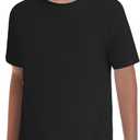 Haloumoning Boys T-Shirts Kids Short Sleeve Crewneck Solid Basic Tees Casual Tops 5-14 Years (Black)