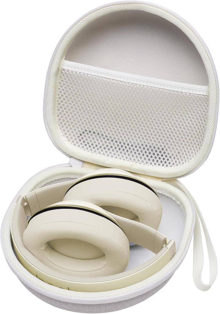 Headphone Headset Case for JLab JBuds Lux ANC/JLab Go Lux ANC/Beats/JBL/TOZO/BERIBES/Picun/KVIDIO Wireless Noise Cancelling Over-Ear Foldable Headphones (Cream)
