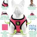 EcoBark XS Dog Harness - Step in Toy Breed Dog Harnesses - Extra Small Eco-Friendly Body Halter Vest - Reflective Tiny Soft Mesh (Bubblegum Pink, XS)