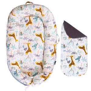 Baby Lounger - Infant & Newborn Lounger with 2-Inch Mattress Pad, Soft Baby Lounger Cover, Waterproof Urine Liner & Waterproof Pad Cover - BL11 Cotton Sky Birds & Giraffes