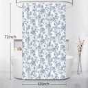 Seorsok Blue Shower Curtain,Sage Cotton Floral Cottagecore,Elegant Floral Fabric Shower Curtain Machine Washable Waterproof Bathroom Decor 60'Wx72'L inches
