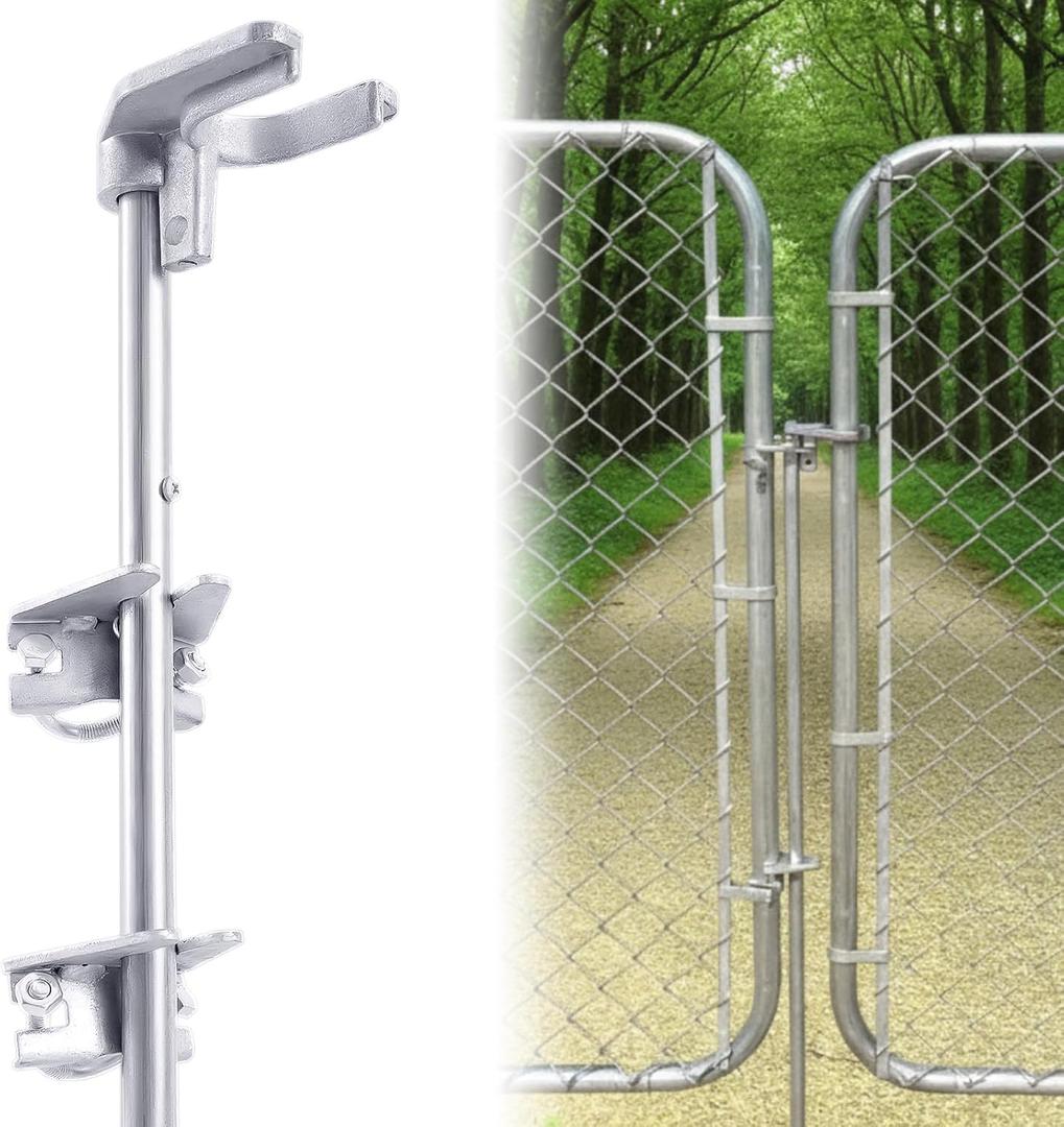 36" Chain Link Drop Rod, Pull Style Fence Gate Latch for 1-3/8" Frame