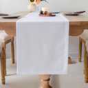Farmhouse White Table Runner 72 Inches Long Polyester Fabric Washable Rustic Table Runners Decorative Solid Color Table Scarf for Dresser Dining Party Wedding Camping 14x72 Inchs