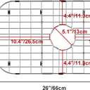 26" x 14" Kitchen Sink Grid and Sink Protectors, Stainless Steel Sink Grids for Bottom of Kitchen Sink Centered Drain with Corner Radius, Stainless Steel
