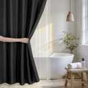 QiyI 3 in 1 Waffle Shower Curtain Set with Liner, Black, 72 x 84
