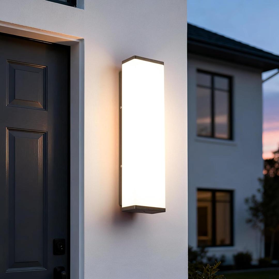 Outdoor Wall Lights, 20" Exterior Wall Light Fixture Hardwired, 3000K Modern Sconce Lights Waterproof, Large Porch Lamp Wall Mount, Garage Lighting Patio Front Door Lantern for House Outside