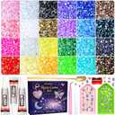 2 x 33000Pcs Bedazzling Kit, 24 Colors Resin Jelly Rhinestones 3mm Flatback Gems for Diamond Art, Crafting & Nail Art, Bedazzler Kit with 3Pcs B7000 Jewelry Glue and Multiple Tools, Large