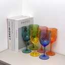 15 Ounce Plastic Wine Glasses Set Of 6,Unbreakable Acrylic Wine Glasses,Reusable Colored Plastic Goblets Stackable,Dishwasher Safe Bpa Free Ideal For Parties