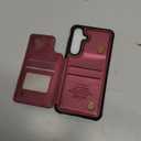 Vinich for Samsung Galaxy S24 Wallet Case with Card Holder, RFID Blocking Credit Slots Kickstand Shockproof Phone Cover for Women Men, Wine Red